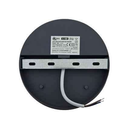 LED buitenmuurlamp met bewegingssensor, 18W, 230V, IP44, wit