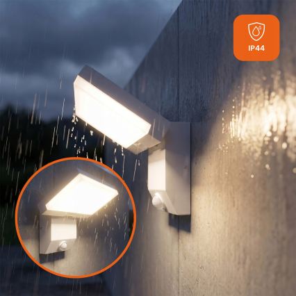 LED buitenwandlamp met bewegingssensor LED/18W/230V IP44 wit