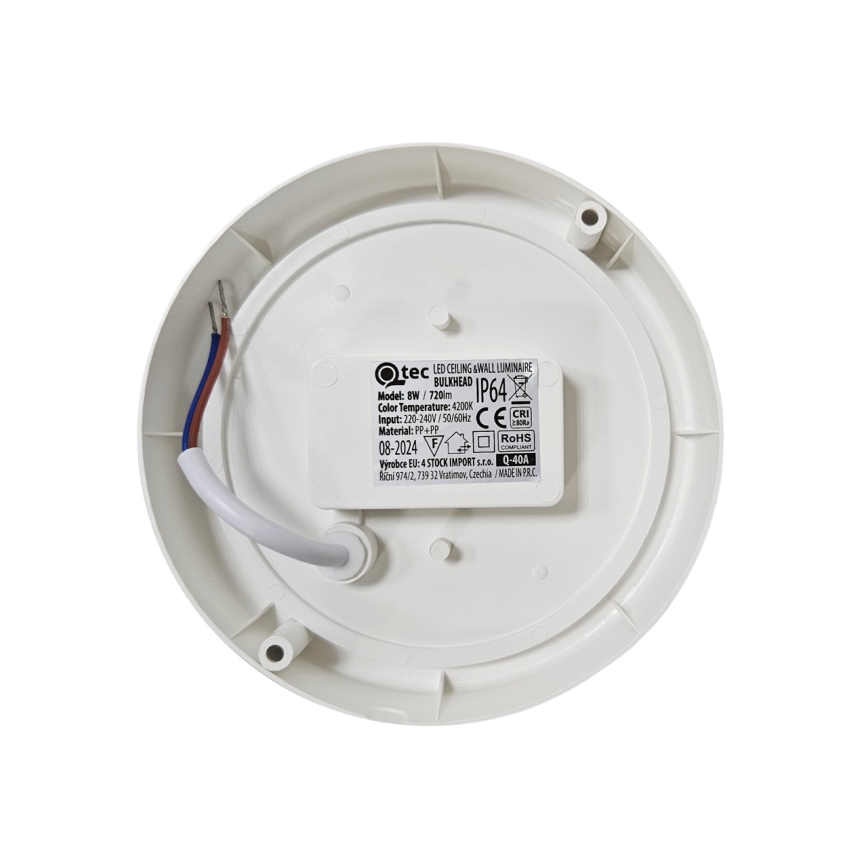 LED-buitenplafondlamp LED/8W/230V 4200K Ø 14 cm IP64 wit