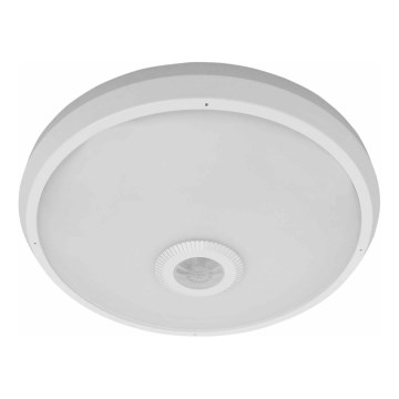 LED buitenplafondlamp met bewegings- en schemersensor LED/16W/230V Ø 28,5 cm IP54 wit