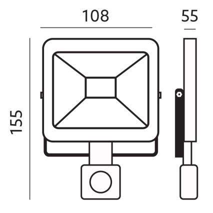 LED Buitenschijnwerper met sensor LED/10W/230V 6500K IP44