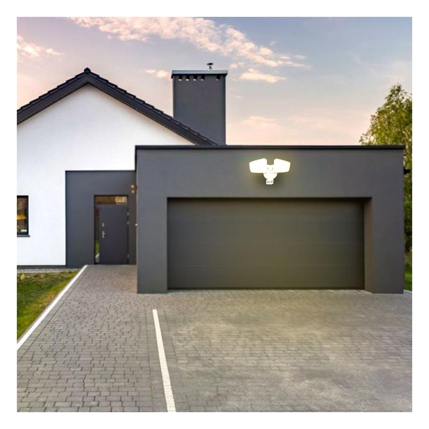 LED Buitenschijnwerper met sensor LED/24W/230V 3000/4000/6000K IP54 wit