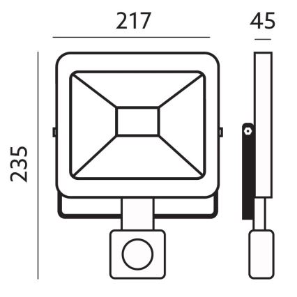 LED Buitenschijnwerper met sensor LED/50W/230V 6500K IP44