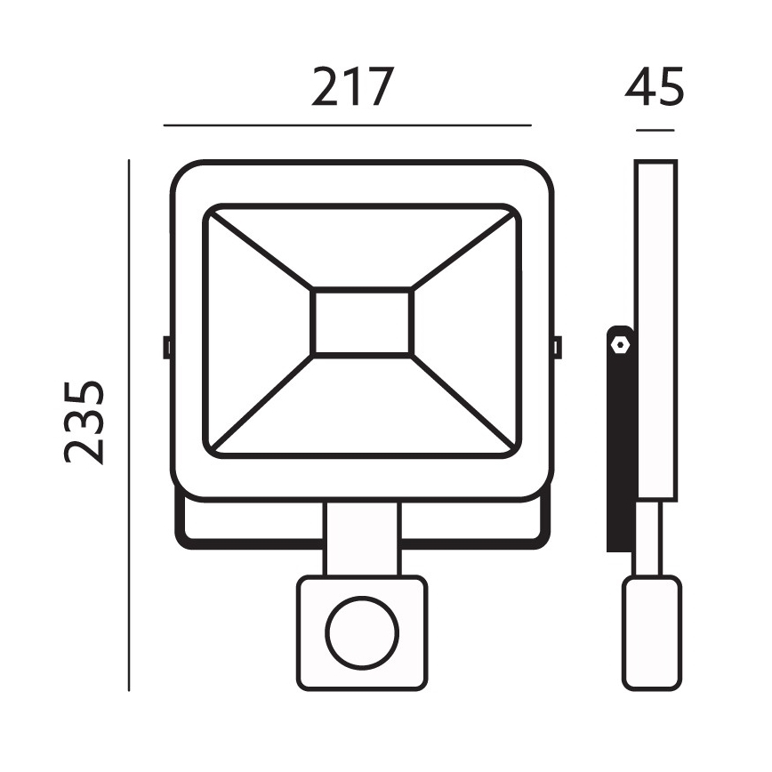 LED Buitenschijnwerper met sensor LED/50W/230V 6500K IP44