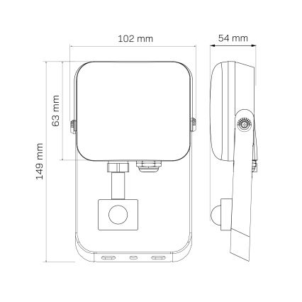 LED Buitenschijnwerper met sensor MILKY LED/10W/230V 4000K IP65