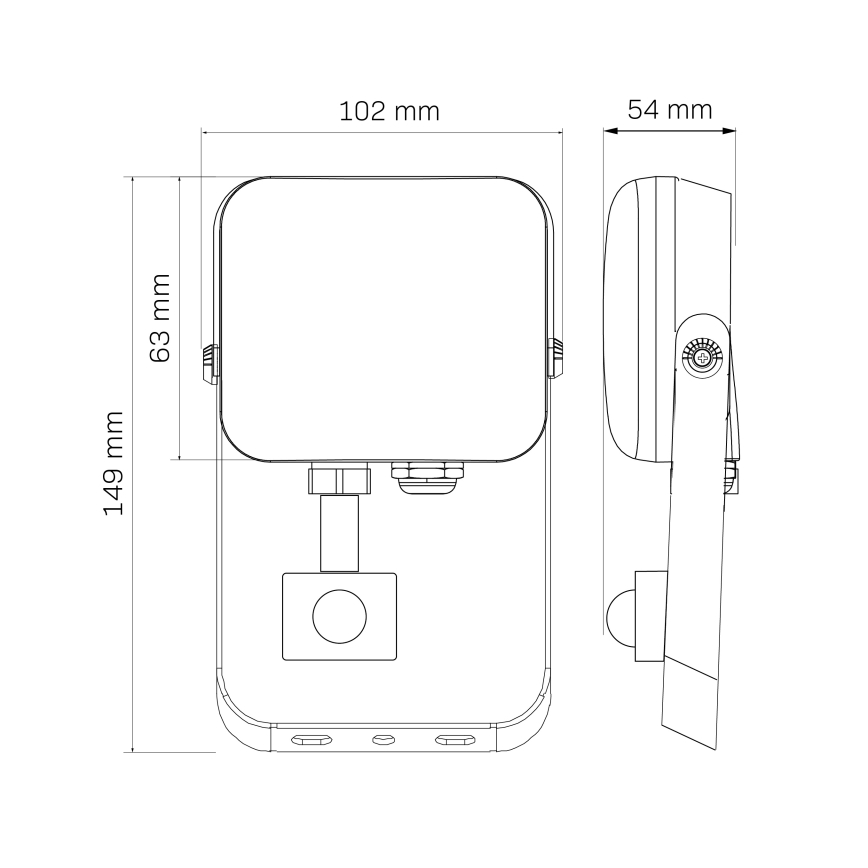 LED Buitenschijnwerper met sensor MILKY LED/10W/230V 4000K IP65