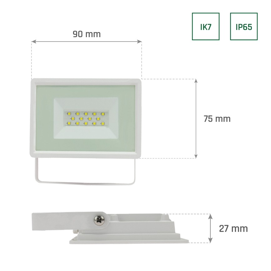 LED Buitenschijnwerper NOCTIS LUX 3 LED/10W/230V 6000K IP65 wit