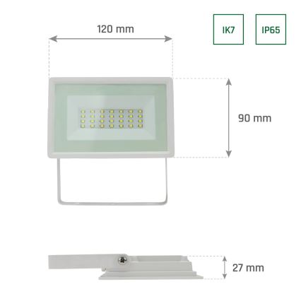 LED Buitenschijnwerper NOCTIS LUX 3 LED/20W/230V 4000K IP65 wit