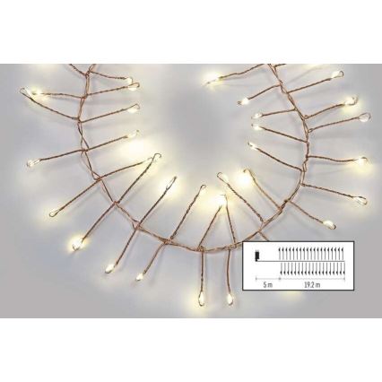LED buitenslinger 1920xLED/8 functies 19,2m IP44 warm wit