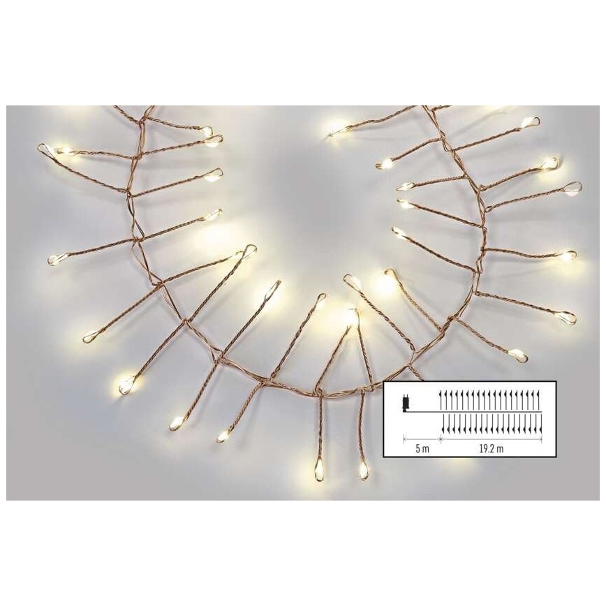 LED buitenslinger 1920xLED/8 functies 19,2m IP44 warm wit