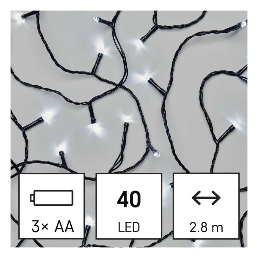 LED buitenslinger 40xLED/3xAA 3,3m IP44 koud wit