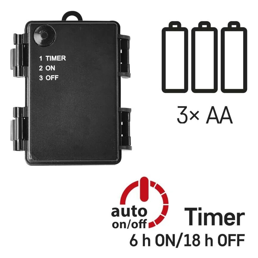 LED buitenslinger 40xLED/3xAA 3,3m IP44 koud wit