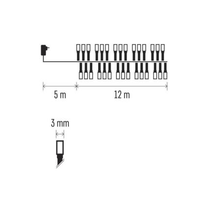 LED buitenslinger 600xLED/17m IP44 meerkleurig