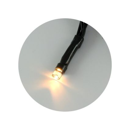 LED buitensnoer 100xLED/2 functies/3xAA 10,8m IP44 warm wit