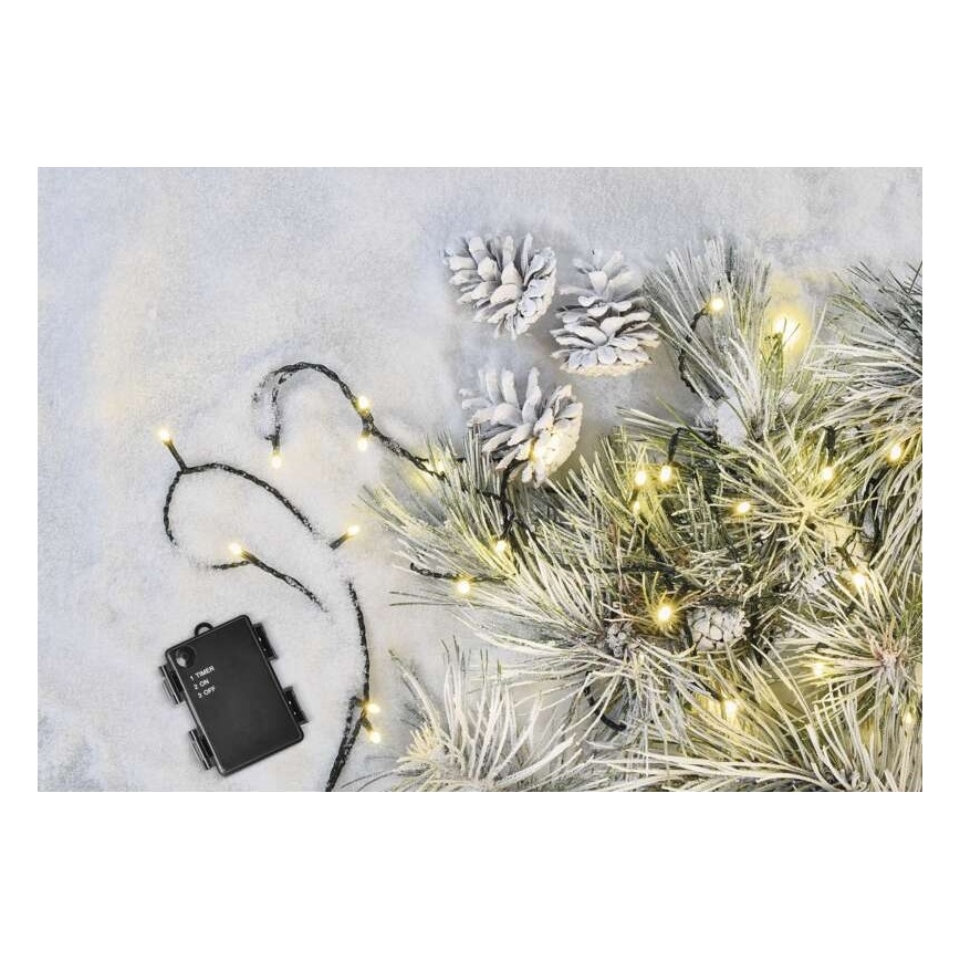 LED  buitensnoer 120xLED/3xAA 8,9m IP44 warm wit