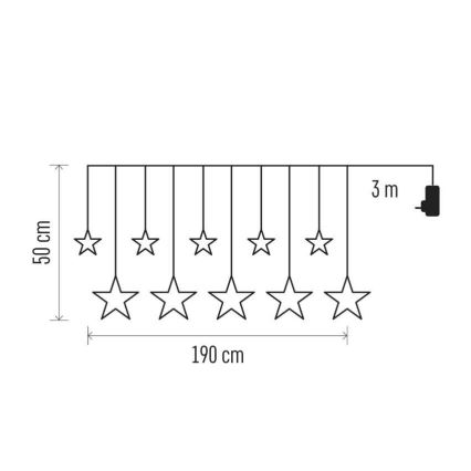 LED-buitensnoer 125xLED/1,9 m IP44 warm wit