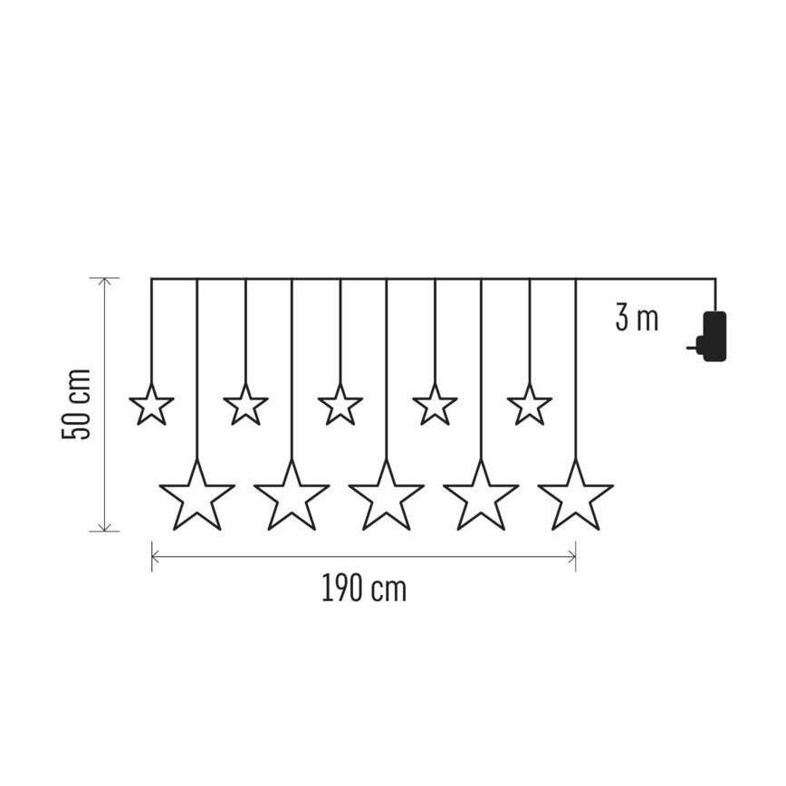 LED-buitensnoer 125xLED/1,9 m IP44 warm wit