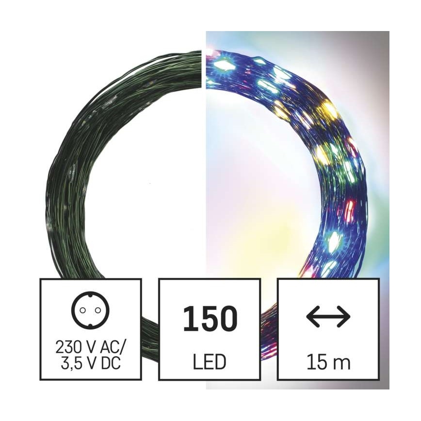 LED buitensnoer 150xLED/20m IP44 meerkleurig