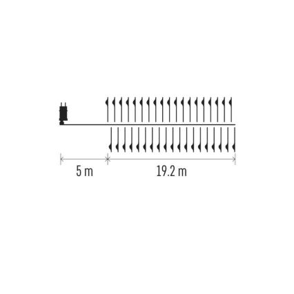 LED buitensnoer 1920xLED/8 functies 19,2m IP44 koud wit
