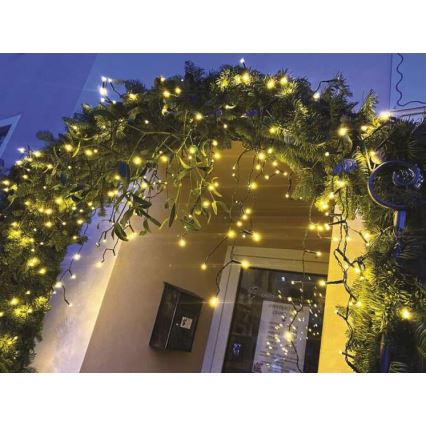 LED buitensnoer 200xLED/8 standen 8,6 m IP44 warm wit