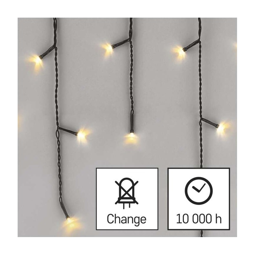 LED buitensnoer 200xLED/8 standen 8,6 m IP44 warm wit
