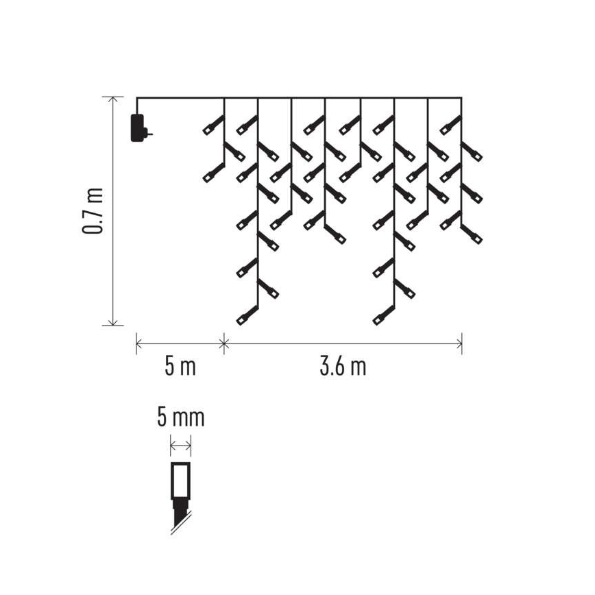 LED buitensnoer 200xLED/8 standen 8,6 m IP44 warm wit
