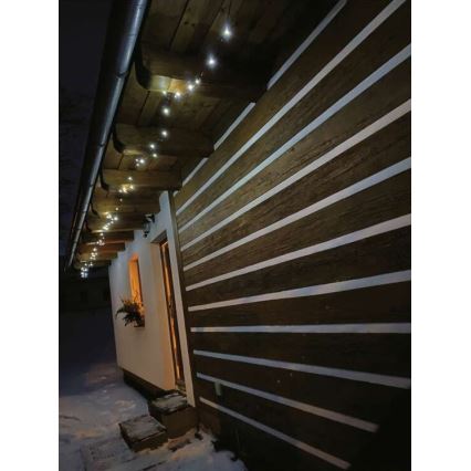 LED buitensnoer 40xLED/9m IP44 koud wit