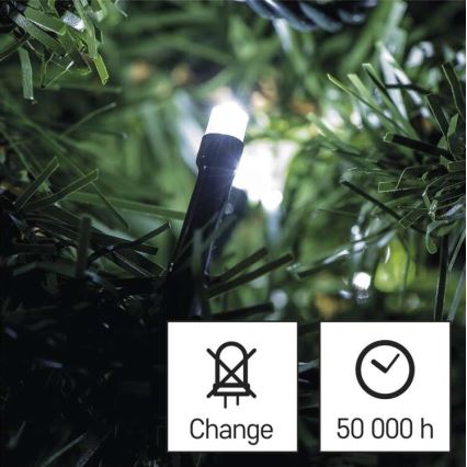 LED buitensnoer 40xLED/9m IP44 koud wit