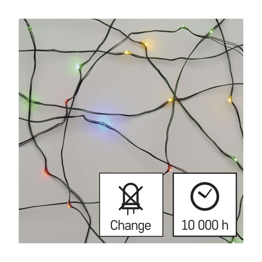 LED buitensnoer 75xLED/12,5m IP44 meerkleurig