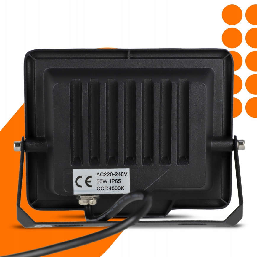 LED buitenstraler LED/50W/230V 4500K IP65 zwart