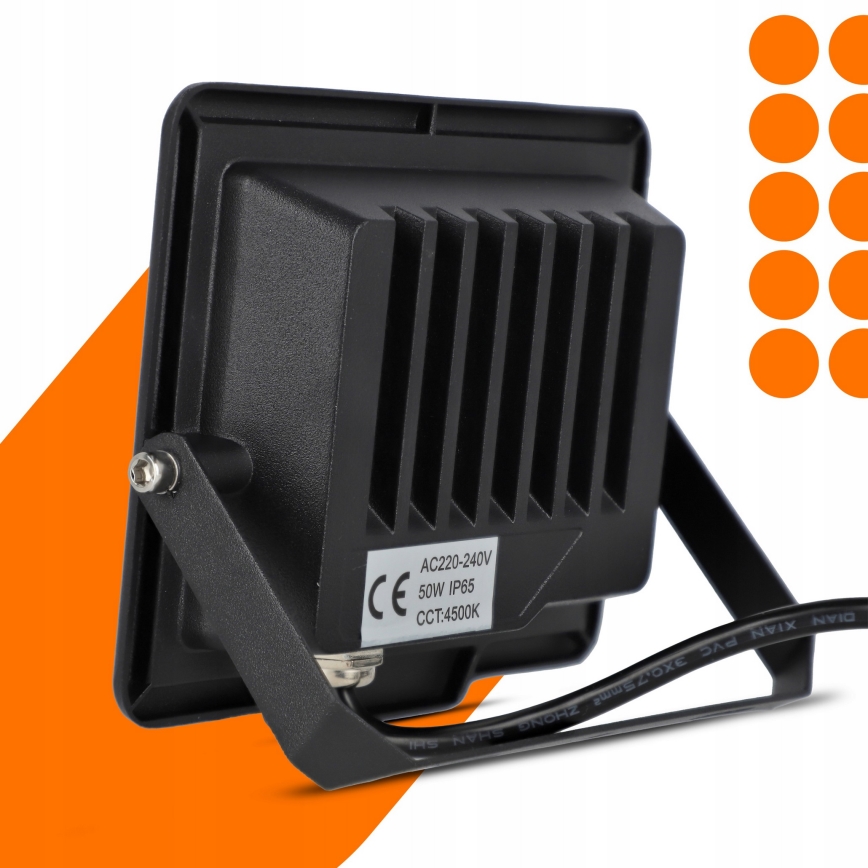 LED buitenstraler LED/50W/230V 4500K IP65 zwart