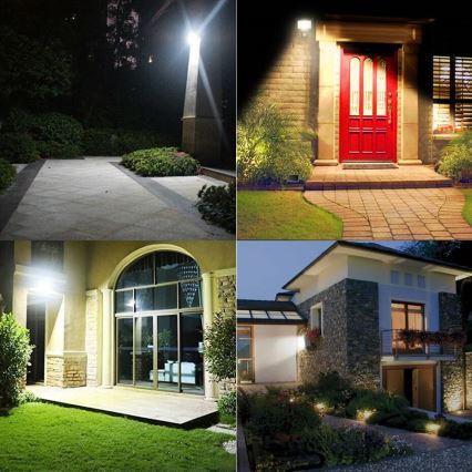 LED buitenschijnwerper met bewegings- en schemersensor LED/50W/230V 4500K IP65 zwart