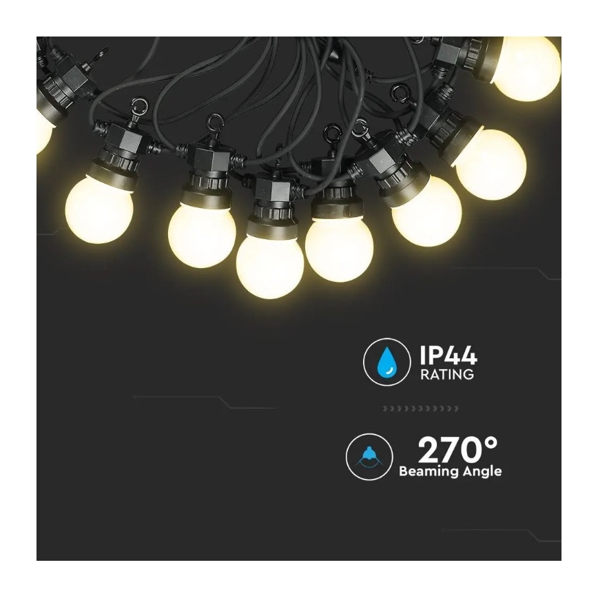 LED Buitenverlichting Slinger 5m 10xLED/0,5W/230V IP44 3000K