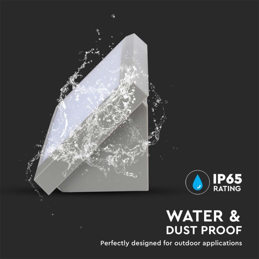 LED Buitenwandlamp LED/20W/230V 6400K IP65 grijs