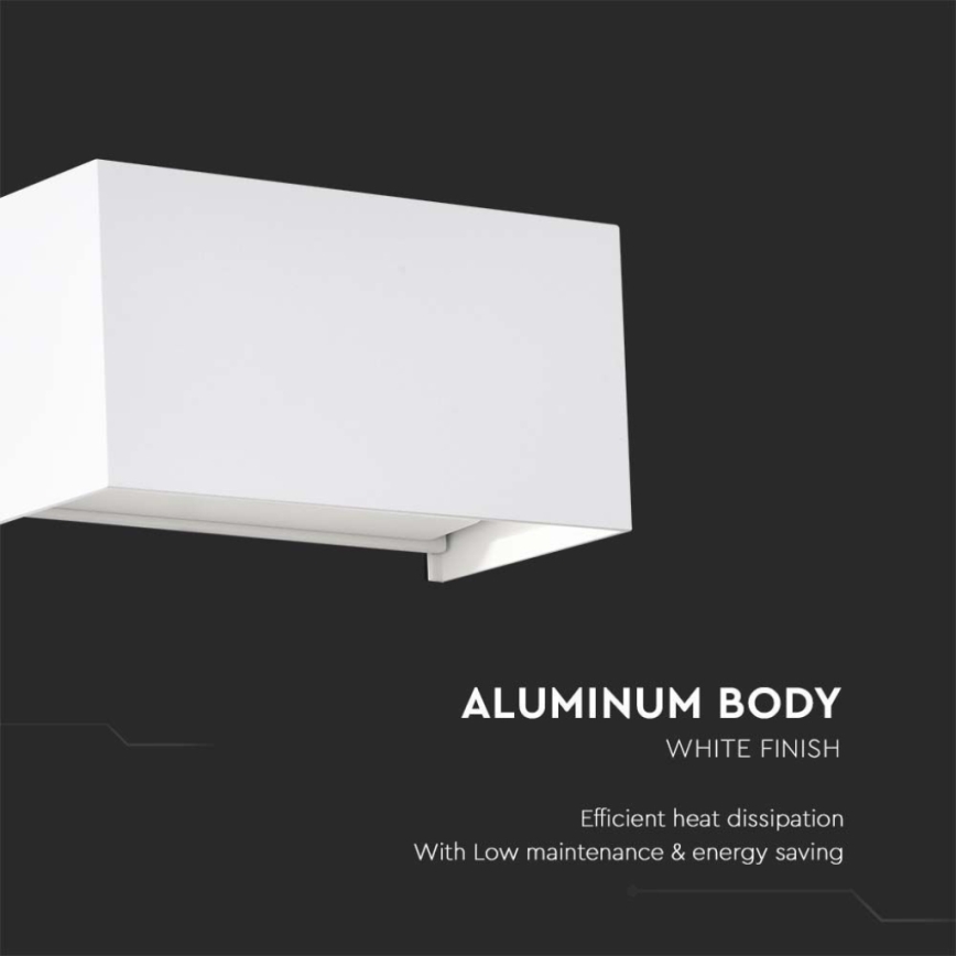 LED buitenwandlamp 24W/230V 4000K IP65 wit