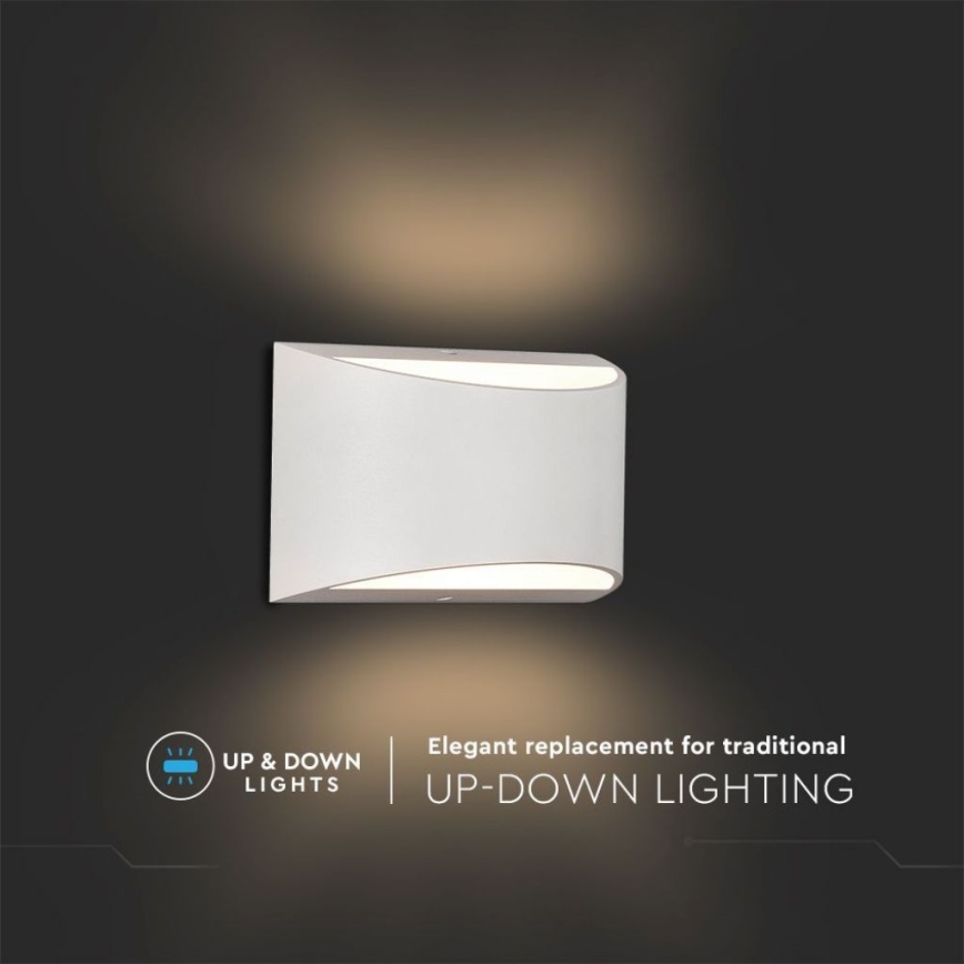 LED buitenwandlamp 9W/230V 4000K IP54 wit