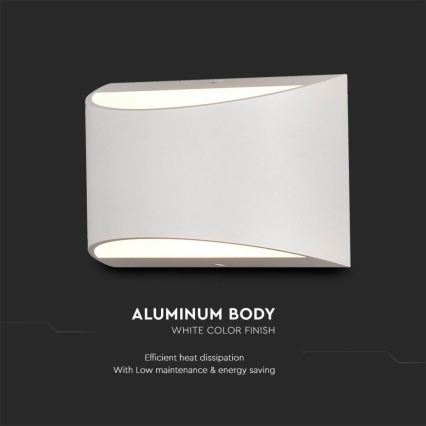 LED buitenwandlamp 9W/230V 4000K IP54 wit