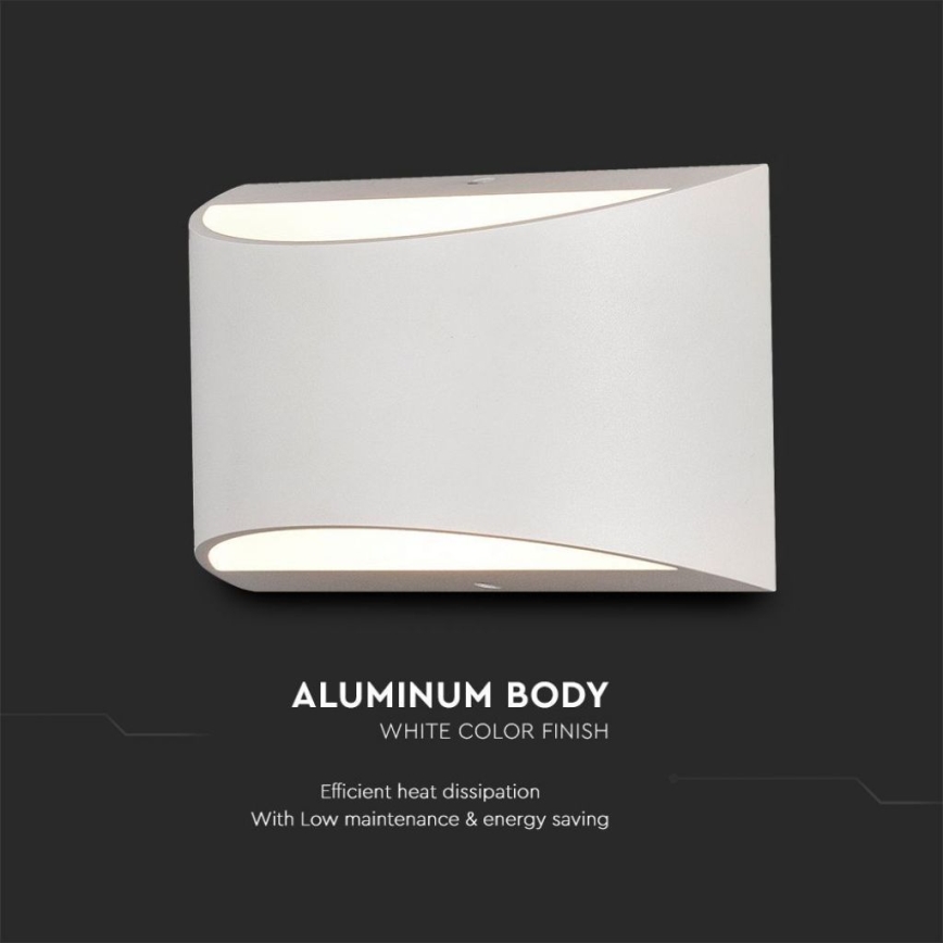 LED buitenwandlamp 9W/230V 4000K IP54 wit