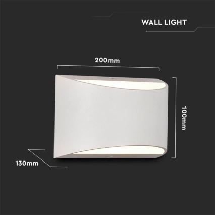 LED buitenwandlamp 9W/230V 4000K IP54 wit