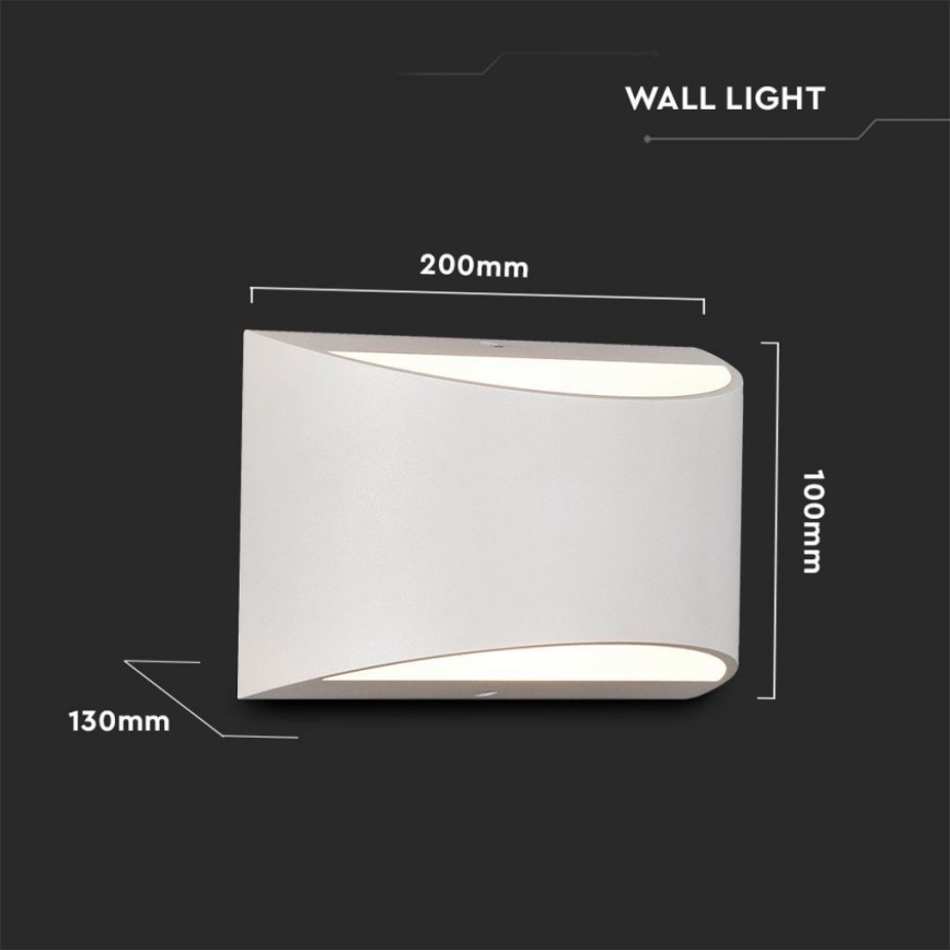 LED buitenwandlamp 9W/230V 4000K IP54 wit