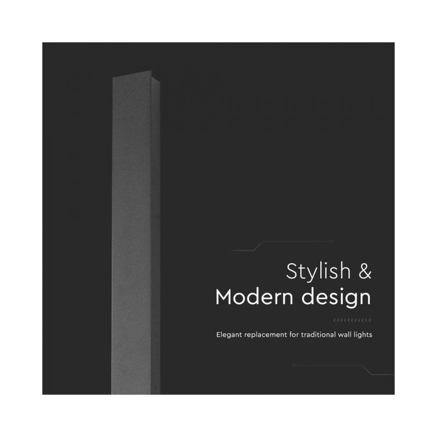 LED buitenwandlamp LED/10W/230V 3000K IP65 51 cm zwart