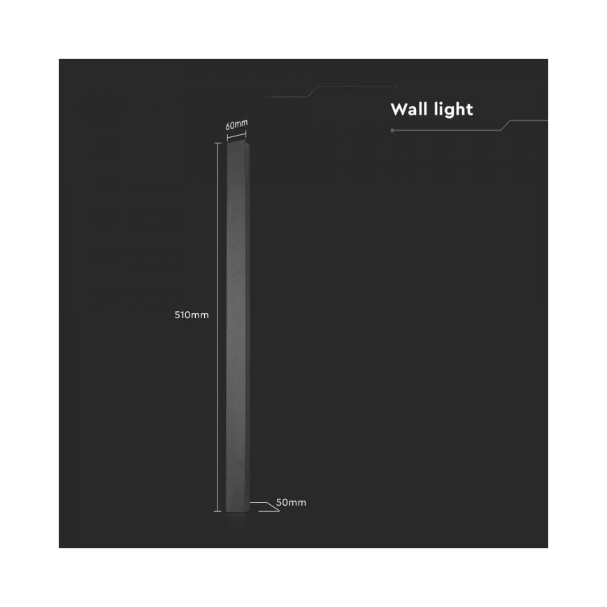 LED buitenwandlamp LED/10W/230V 3000K IP65 51 cm zwart