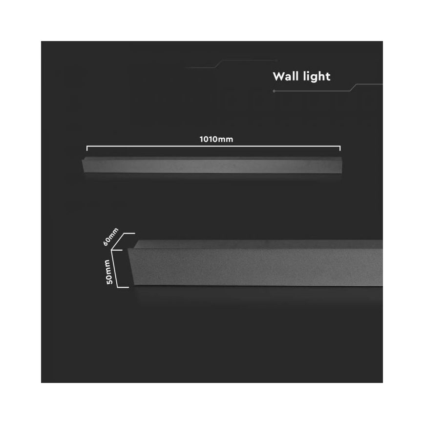 LED buitenwandlamp LED/16W/230V 3000K IP65 101 cm zwart