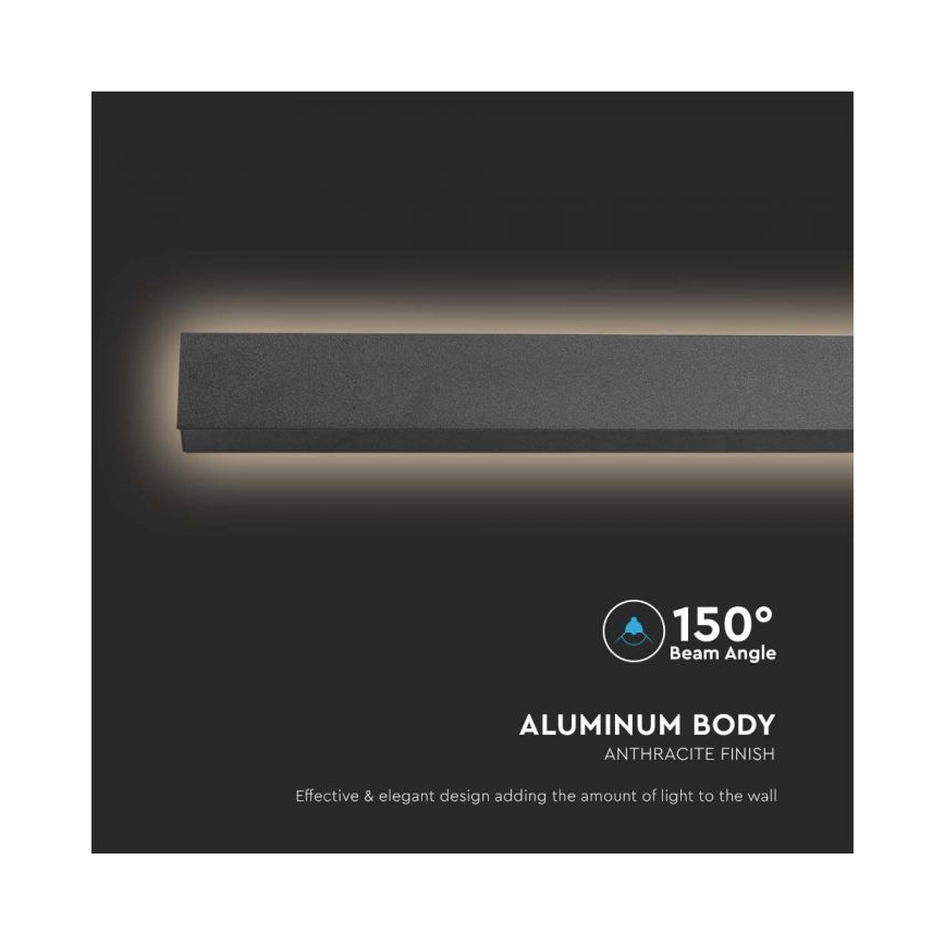 LED buitenwandlamp LED/16W/230V 4000K IP65 101 cm zwart