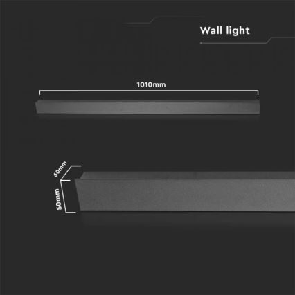 LED buitenwandlamp LED/16W/230V 4000K IP65 101 cm zwart