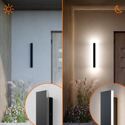 LED buitenwandlamp LED/18W/230V 60 cm IP65 zwart