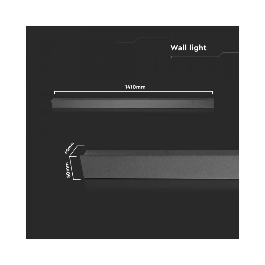 LED buitenwandlamp LED/23W/230V 3000K IP65 141 cm zwart