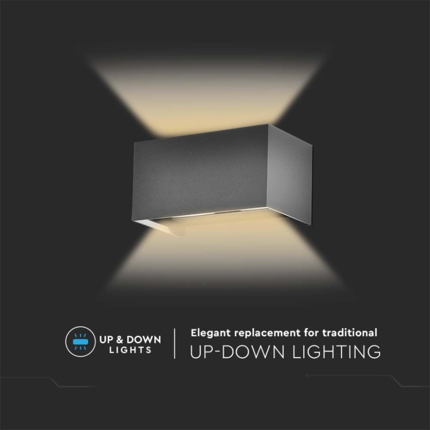 LED buitenwandlamp LED/24W/230V 3000K IP65 antraciet