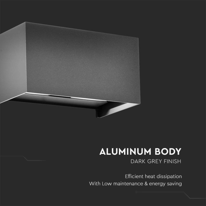 LED buitenwandlamp LED/24W/230V 3000K IP65 antraciet