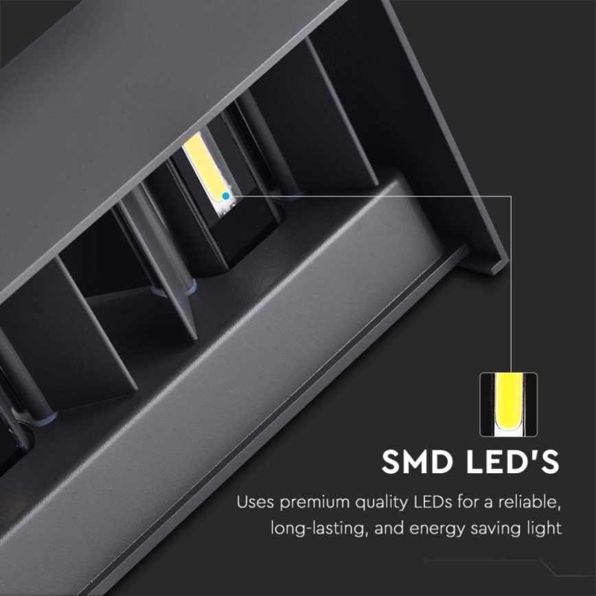 LED buitenwandlamp LED/24W/230V 4000K IP65 zwart